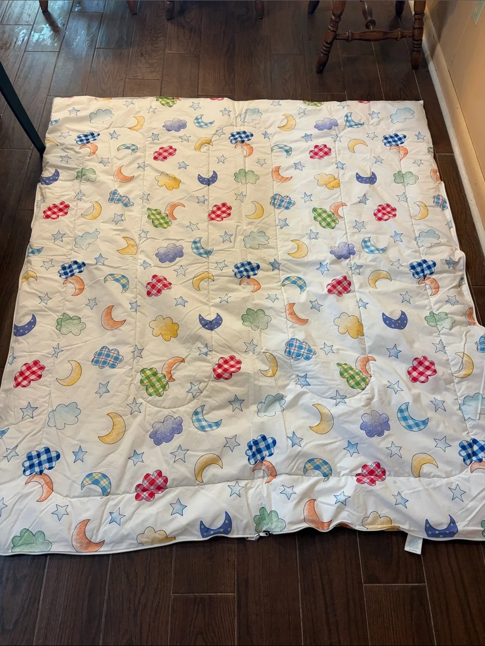 Vtg Coming Home Lands End Kids Sleeping Bag Blanket Comforter Bear Bunny 90s USA